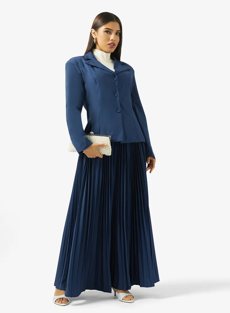 Khizana Blazer With Pleated Skirt Set